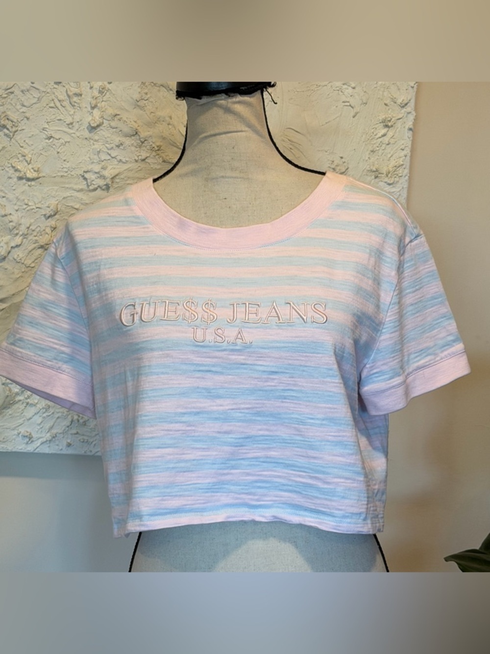 GUESS X ASAP ROCKY Cotton Candy CROPPED T-SHIRT Short Sleeve Sz MEDIUM